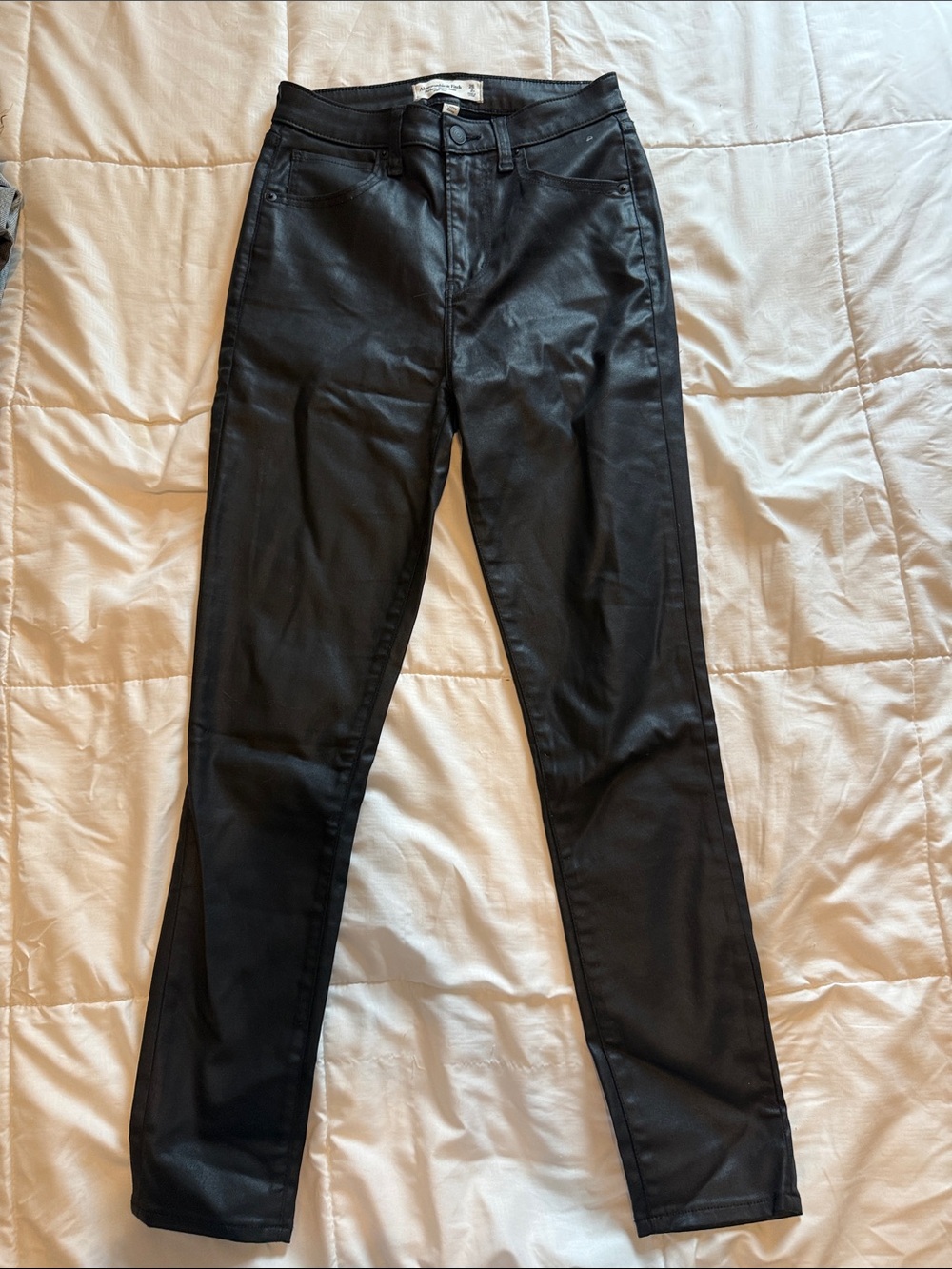 Abercrombie & Fitch Black Coated Skinny Jeans